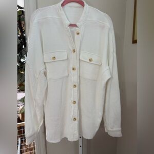 Loveimgs Thermal Off White Shacket. NWOT. Size XL